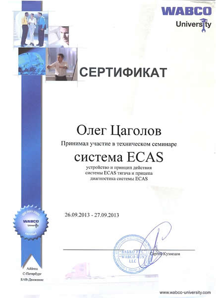WABCO certificate